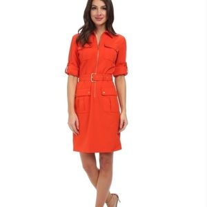 Orange Michael Kors Utility Pocket Dress